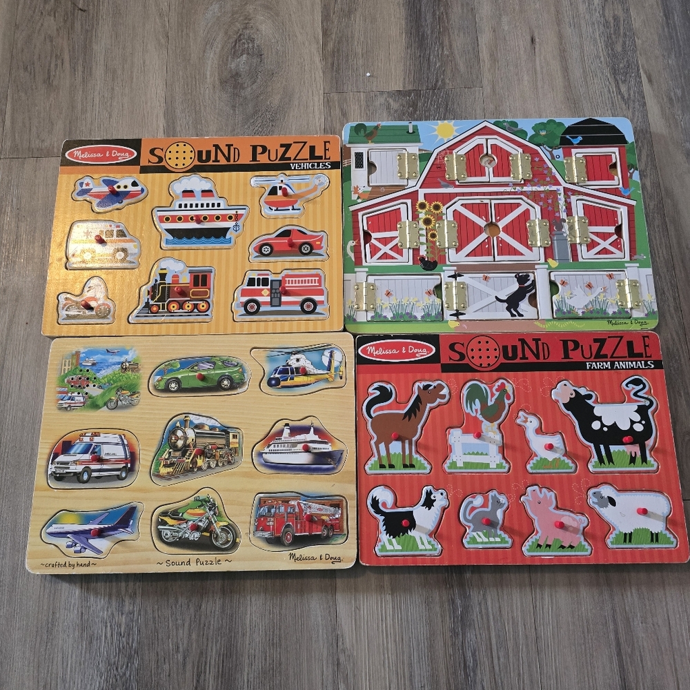 Melissa And Doug Sound Puzzle Bundle 4 Puzzles